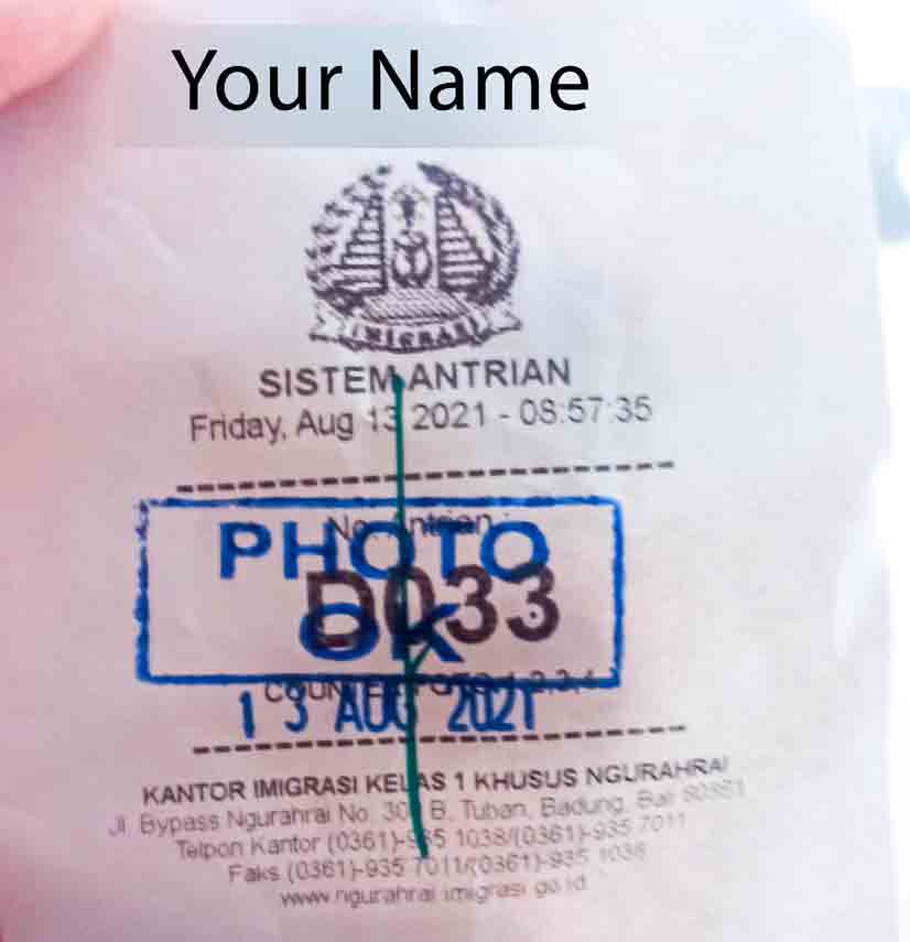 Returning ticket with stamp Photo OK
