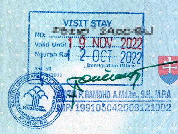 Stamp of the Visa On Arrival Extension On Passaport