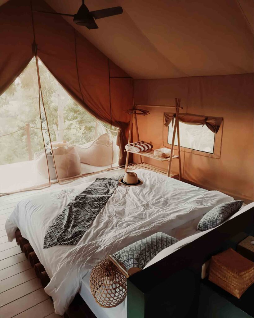 View of inside the tent of Autentik Penida Glamping Bali