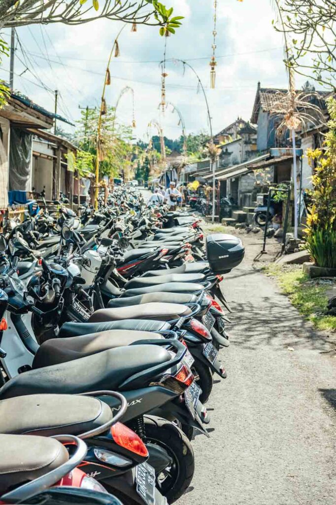 Bali driving tips, Scooter Parked in Bali