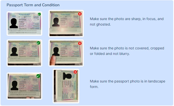 Picture of the passport requirements